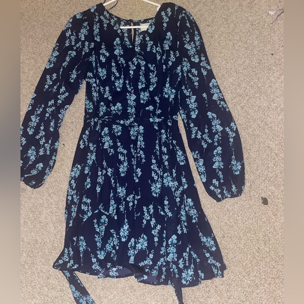 Blue floral Francesca’s dress, size large - Picture 2 of 5